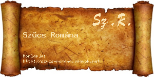 Szűcs Romána névjegykártya
