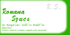 romana szucs business card